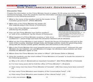 Canadian Government Lesson: Our Parliamentary Government Grades 5+
