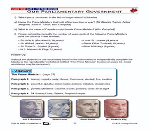 Canadian Government Lesson: Our Parliamentary Government Grades 5+