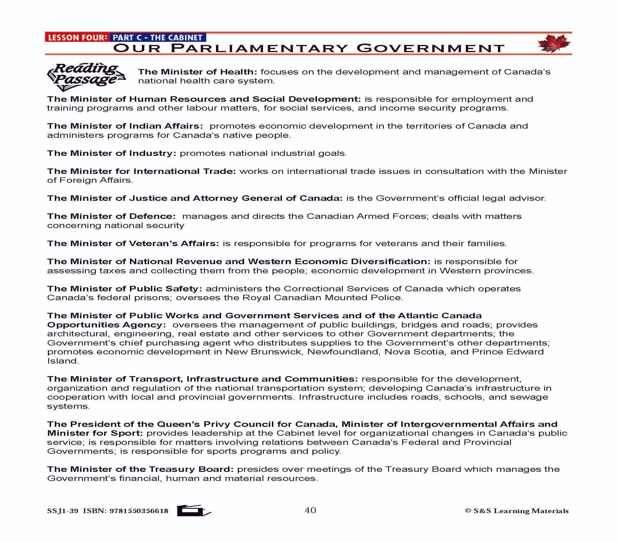 Canadian Government Lesson: Our Parliamentary Government Grades 5+