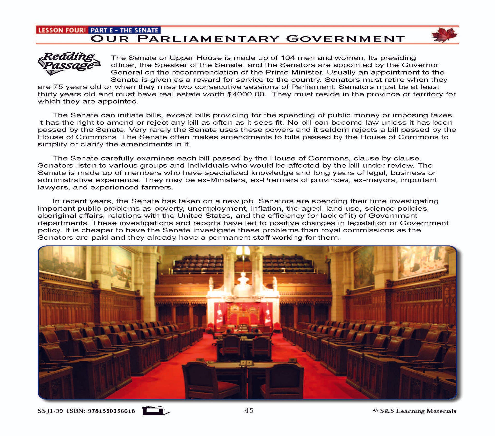 Canadian Government Lesson: Our Parliamentary Government Grades 5+
