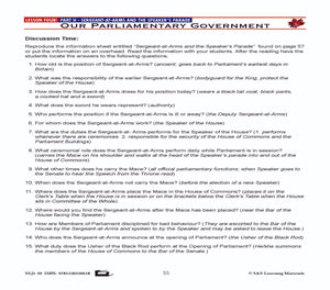 Canadian Government Lesson: Our Parliamentary Government Grades 5+