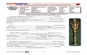 Canadian Government Lesson: Our Parliamentary Government Grades 5+