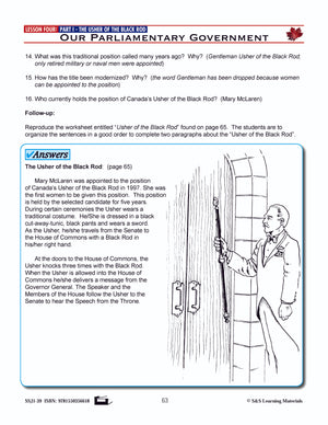 Canadian Government Lesson: Our Parliamentary Government Grades 5+