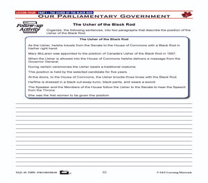 Canadian Government Lesson: Our Parliamentary Government Grades 5+