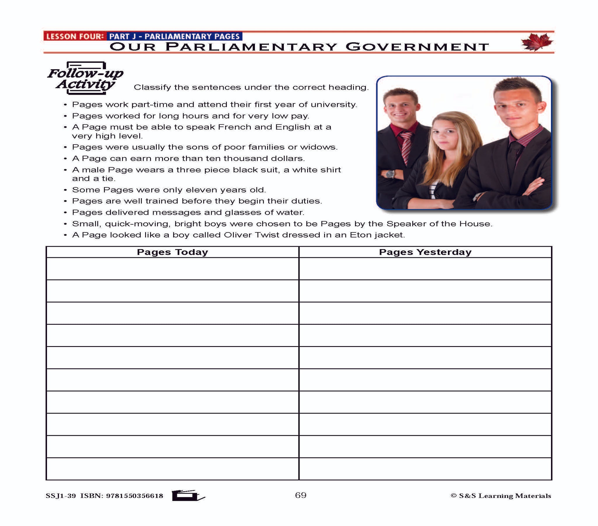Canadian Government Lesson: Our Parliamentary Government Grades 5+