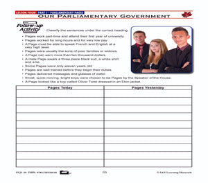 Canadian Government Lesson: Our Parliamentary Government Grades 5+