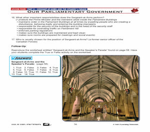 Canadian Government Lesson: Sergeant-at-Arms, Speaker's Parade Grades 5+