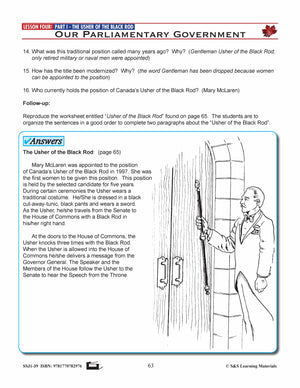 Canadian Government Lesson: The Usher of the Black Rod Grades 5+