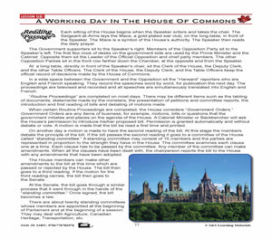 Canadian Government: A Working Day In The House Of Commons Gr. 5-8