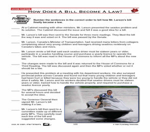 Canadian Government Lesson: How Does a Bill Become a Law? Grades 5+