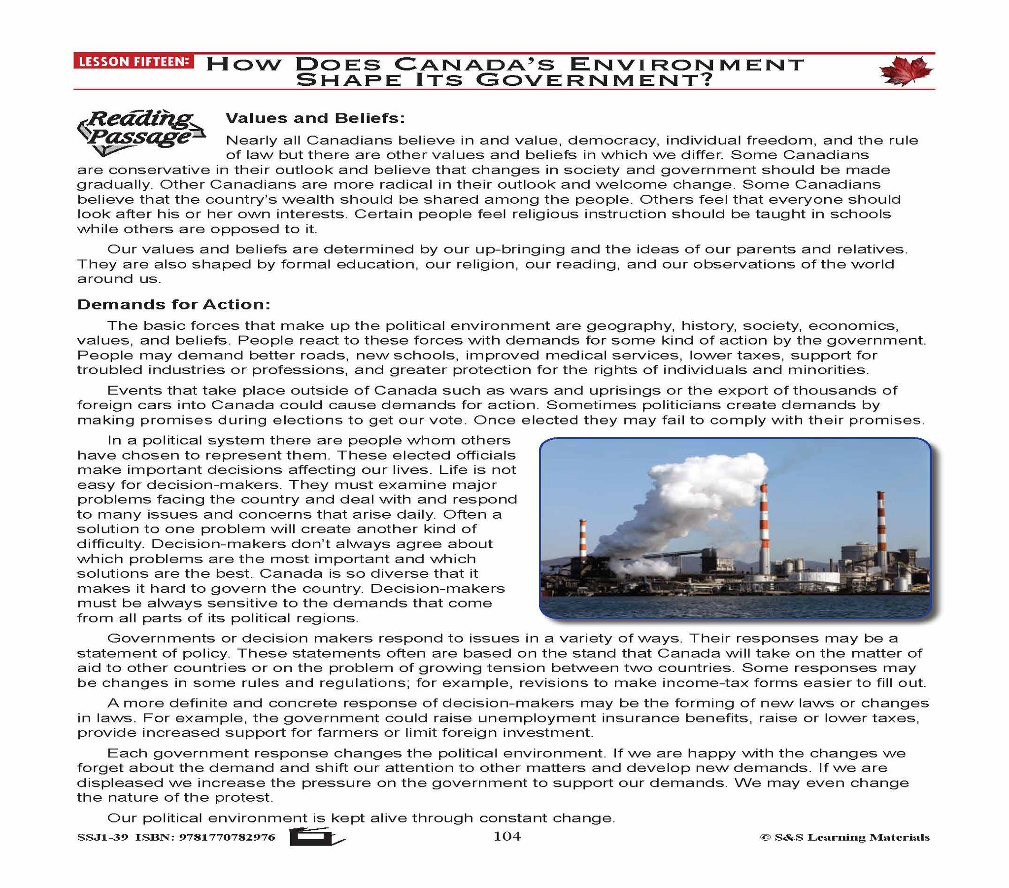 Canadian Government Lesson: How Does Canada's Environment Shape Its Government? Grades 5+