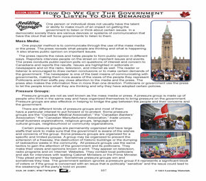 Canadian Government Lesson: How do we get the Government to Listen to our Demands? Grades 5+