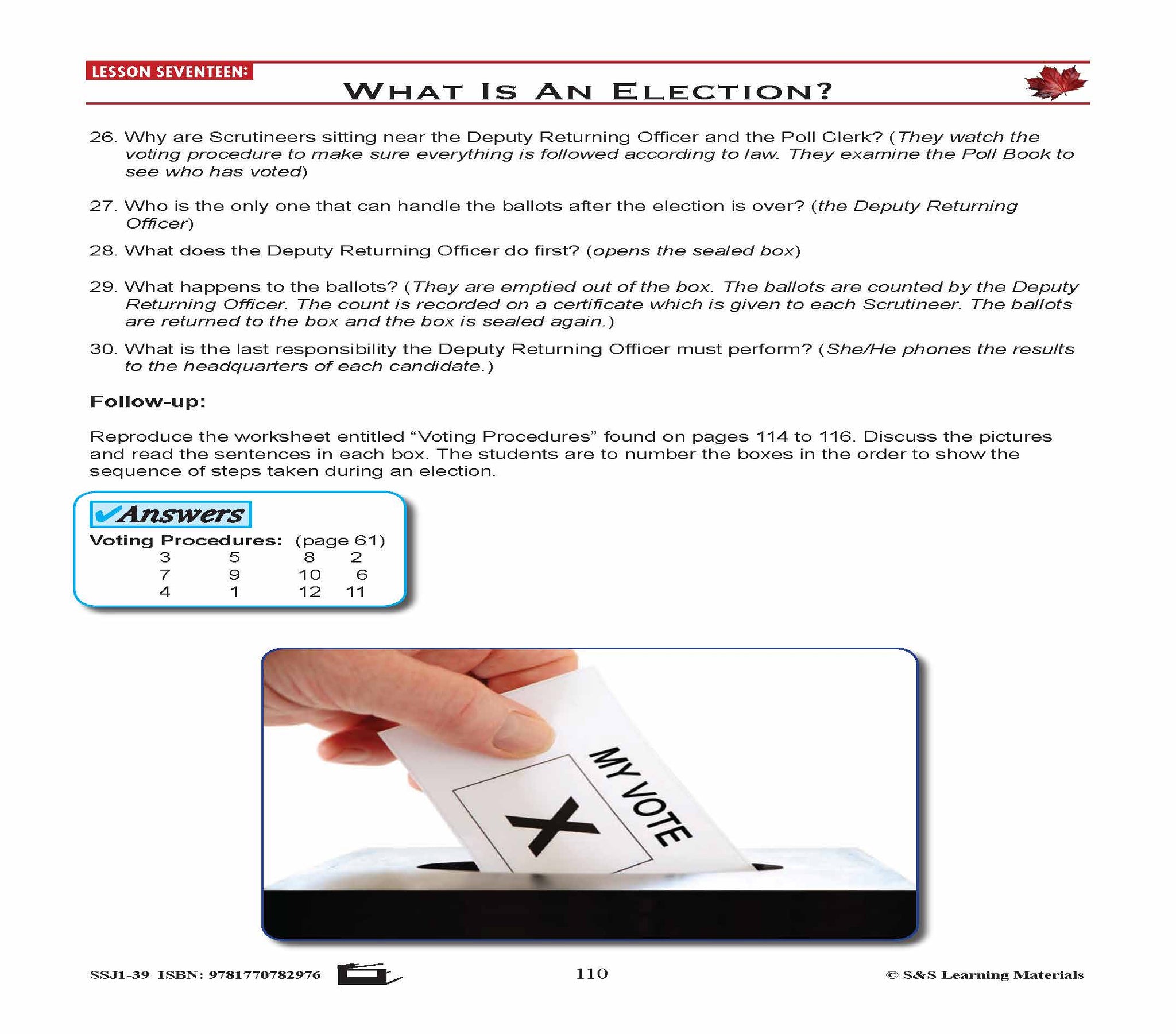 Canadian Government Lessons: What Is An Election? Gr. 5-8
