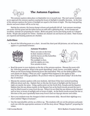 Autumn Equinox Activity Grades 1-3 Teacher Directed Lesson & Activities