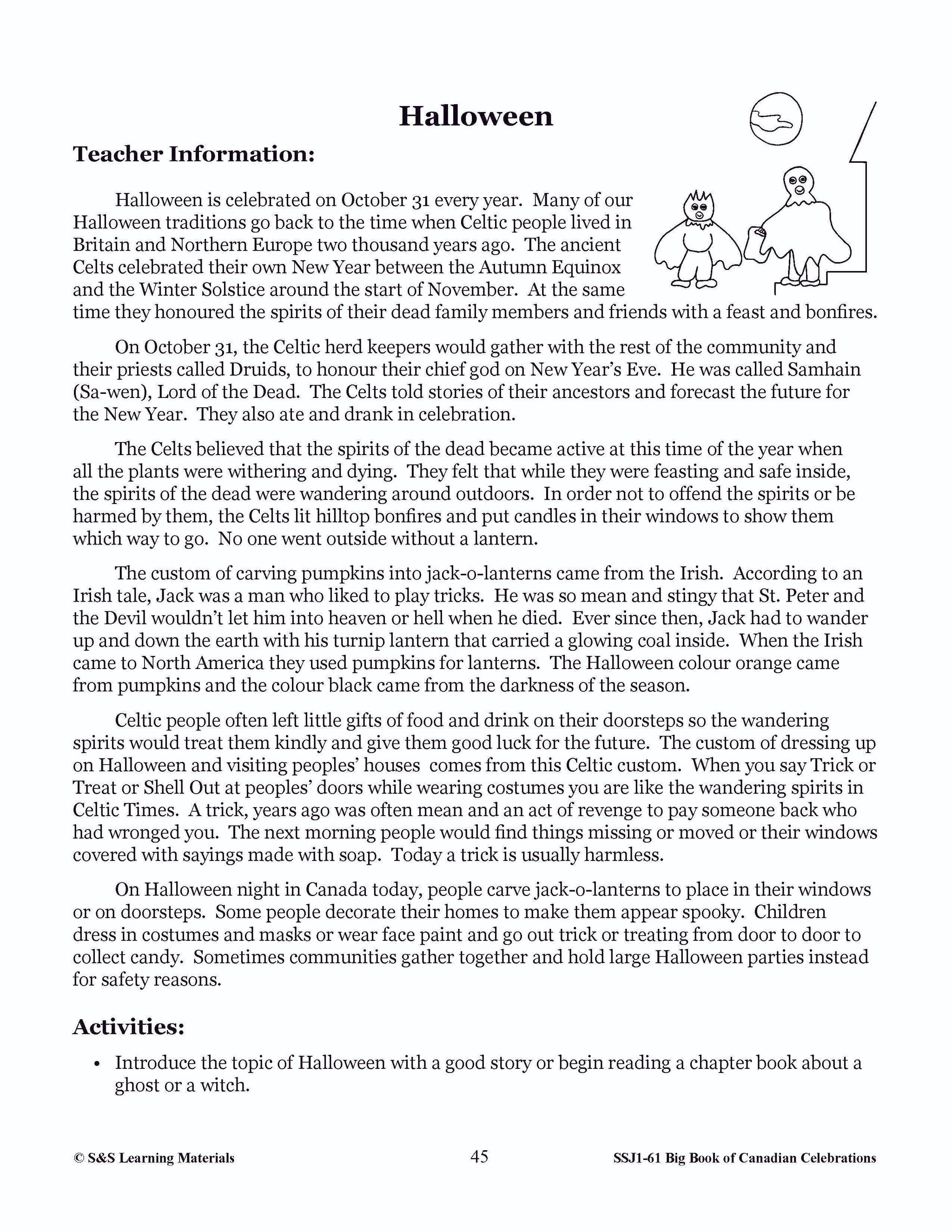 Halloween Gr. 1-3 E-Lesson Plan