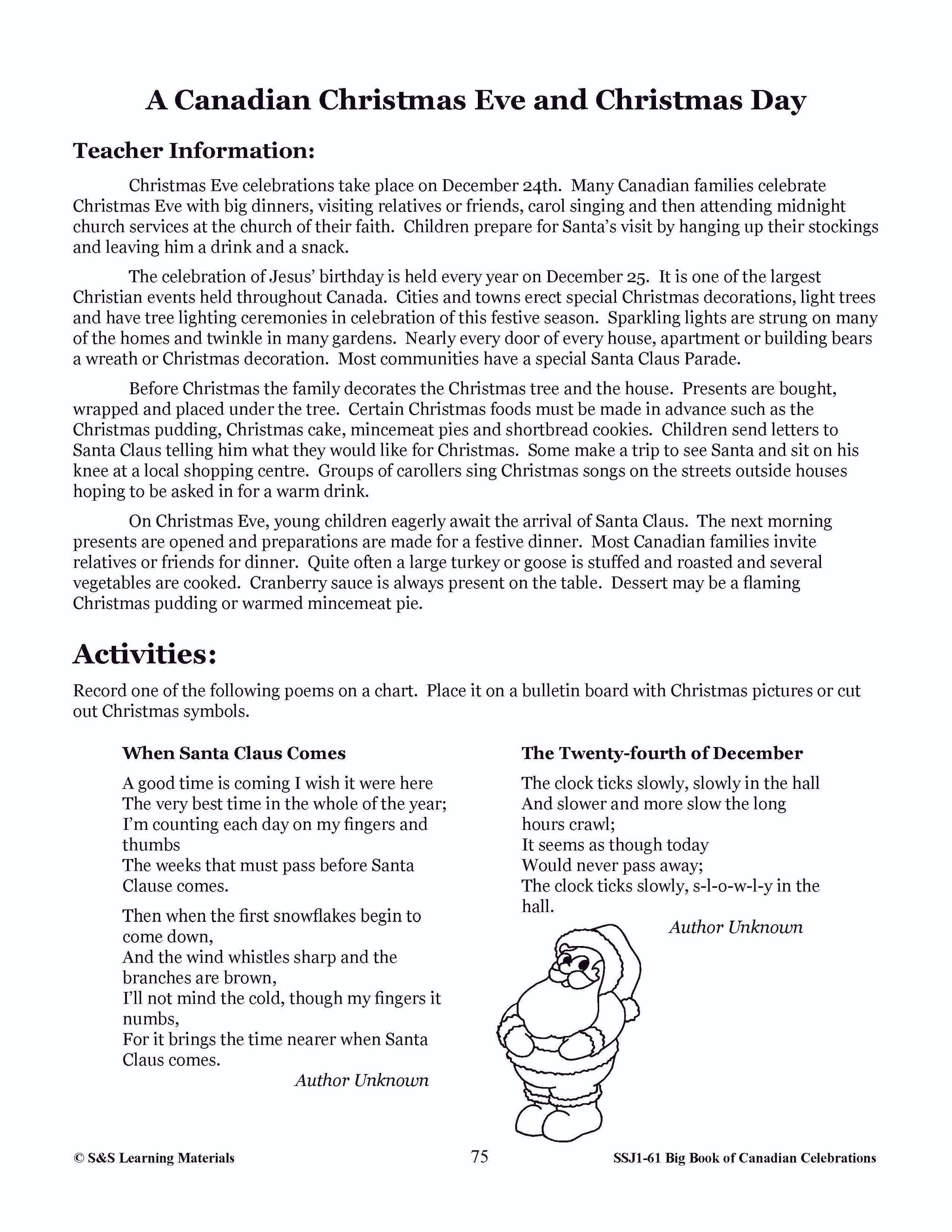 Christmas Grades 1-3 Teacher Directed Lesson & Activities