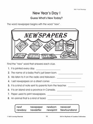 Happy New Year Gr. 1-3 Teacher Directed Lessons & Activities