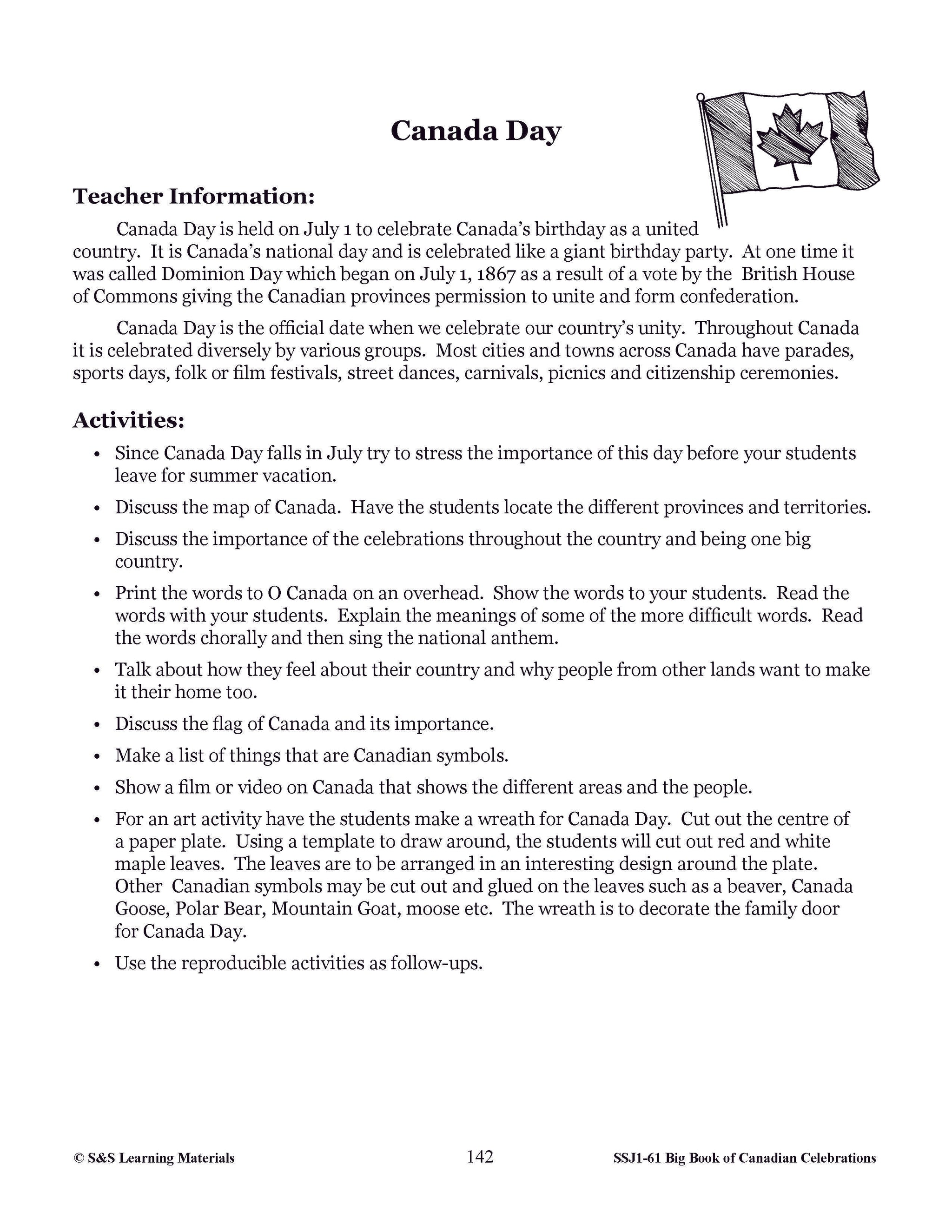 Canada Day Activity Gr. 1-3