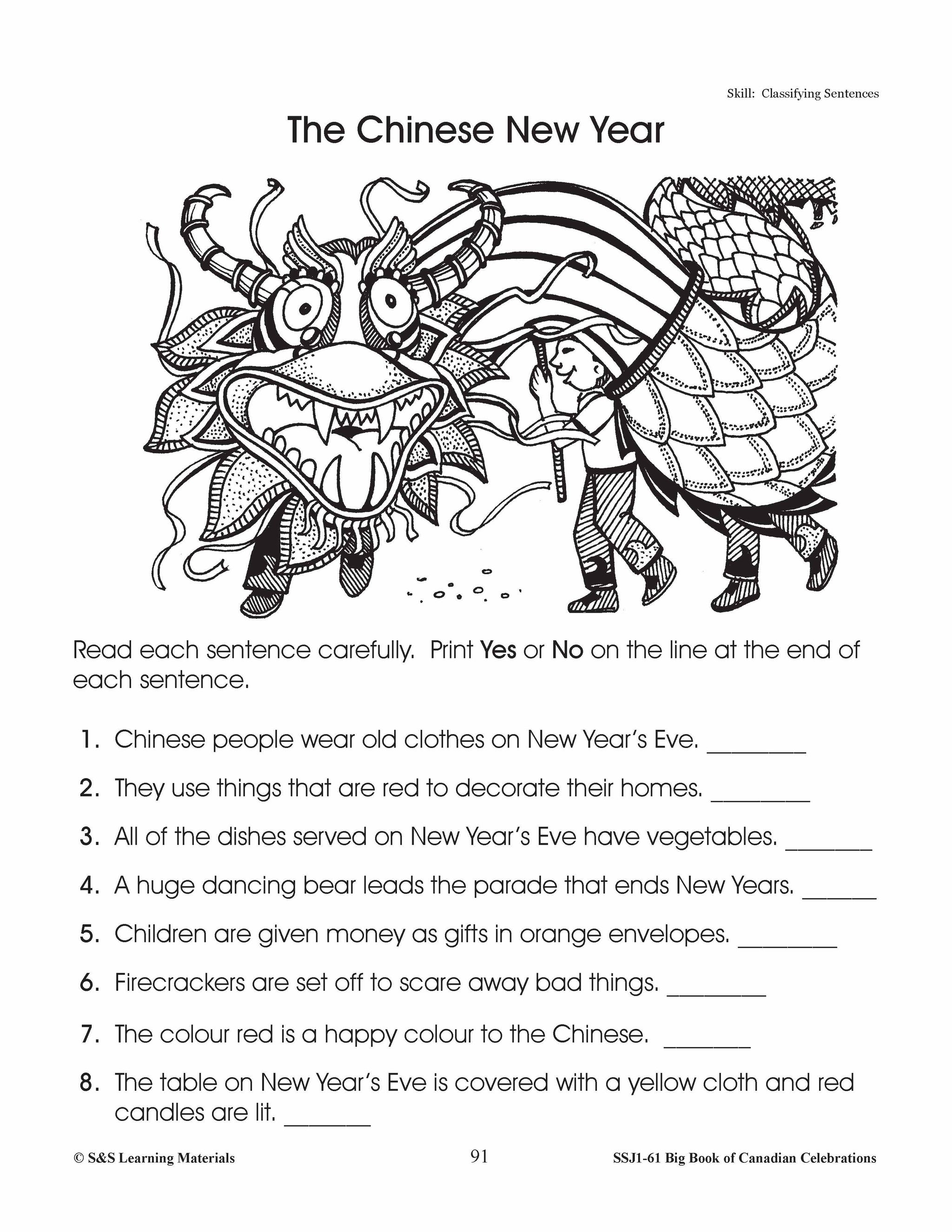 A Chinese New Year Grades 1-3 Teacher Directed Lesson and Activities
