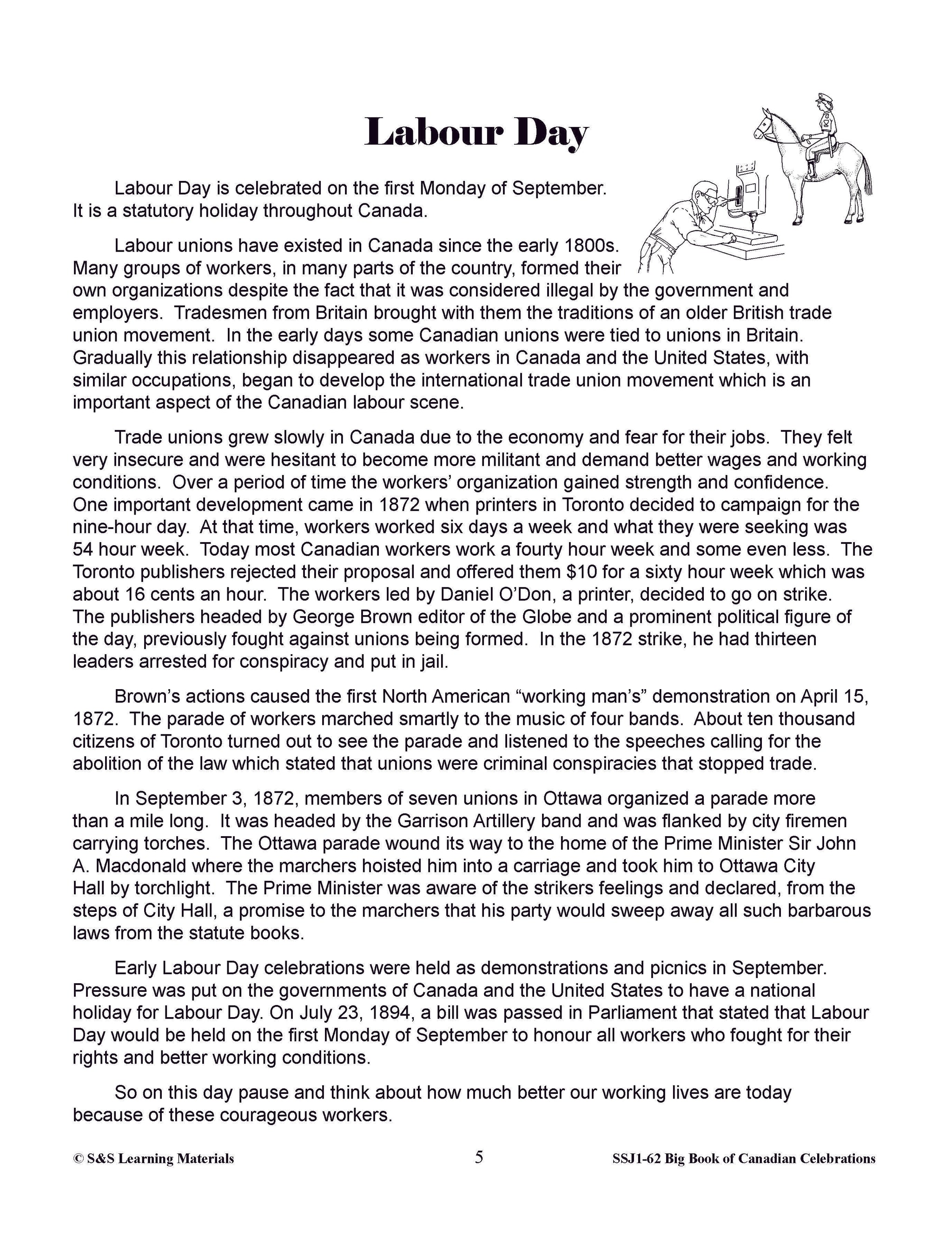 Labour Day Gr. 4-6  E-Lesson Plan