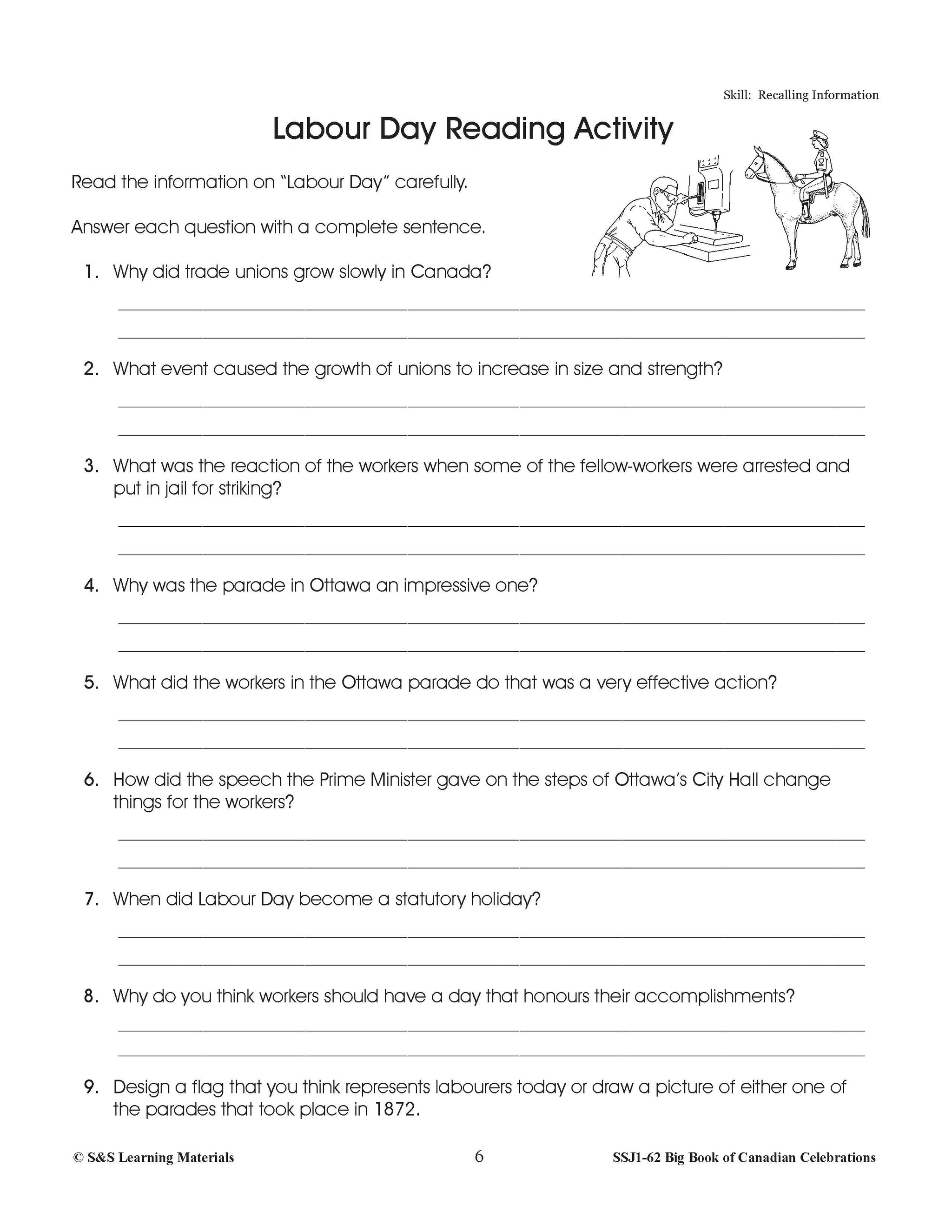 Labour Day Gr. 4-6  E-Lesson Plan