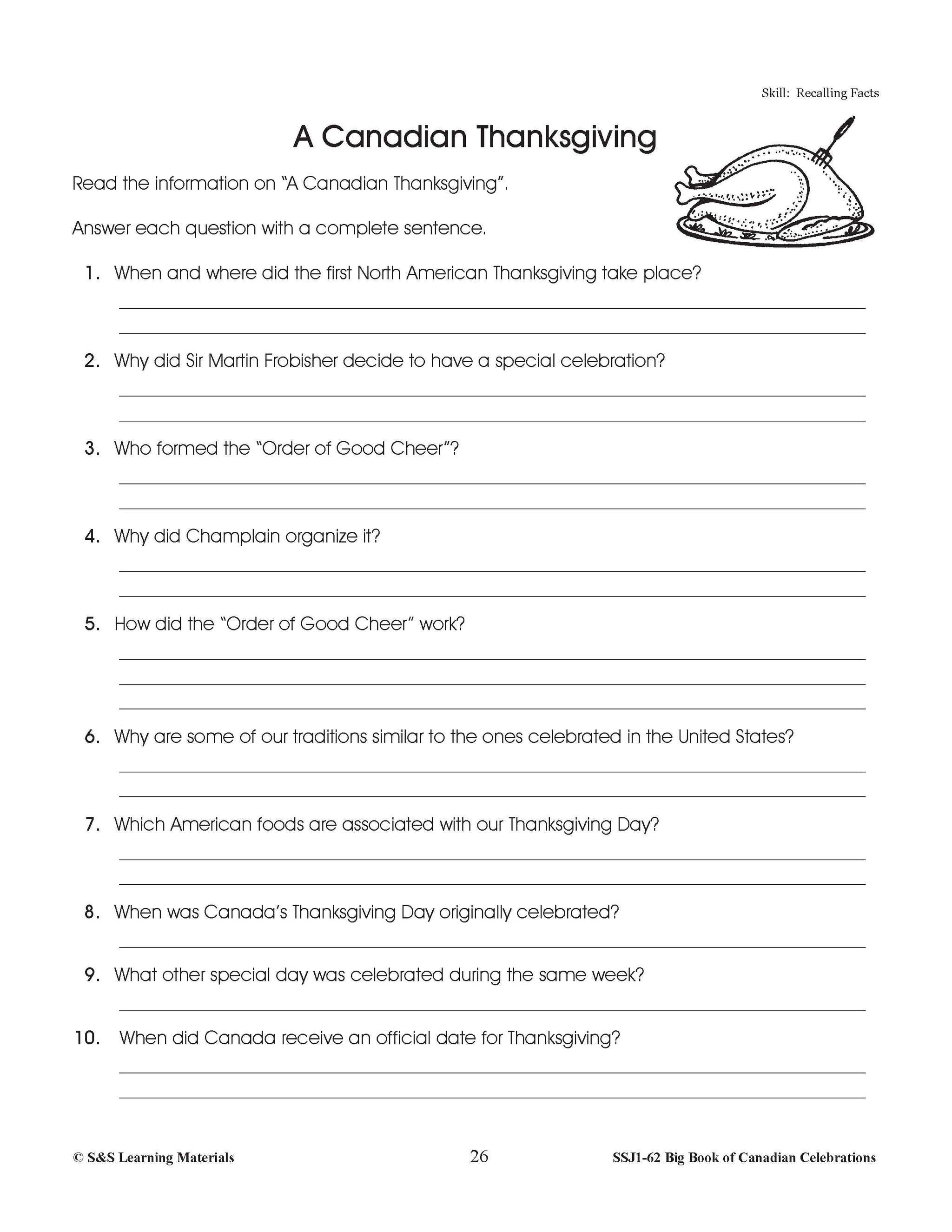 Canadian Thansgiving Lesson Gr. 4-6