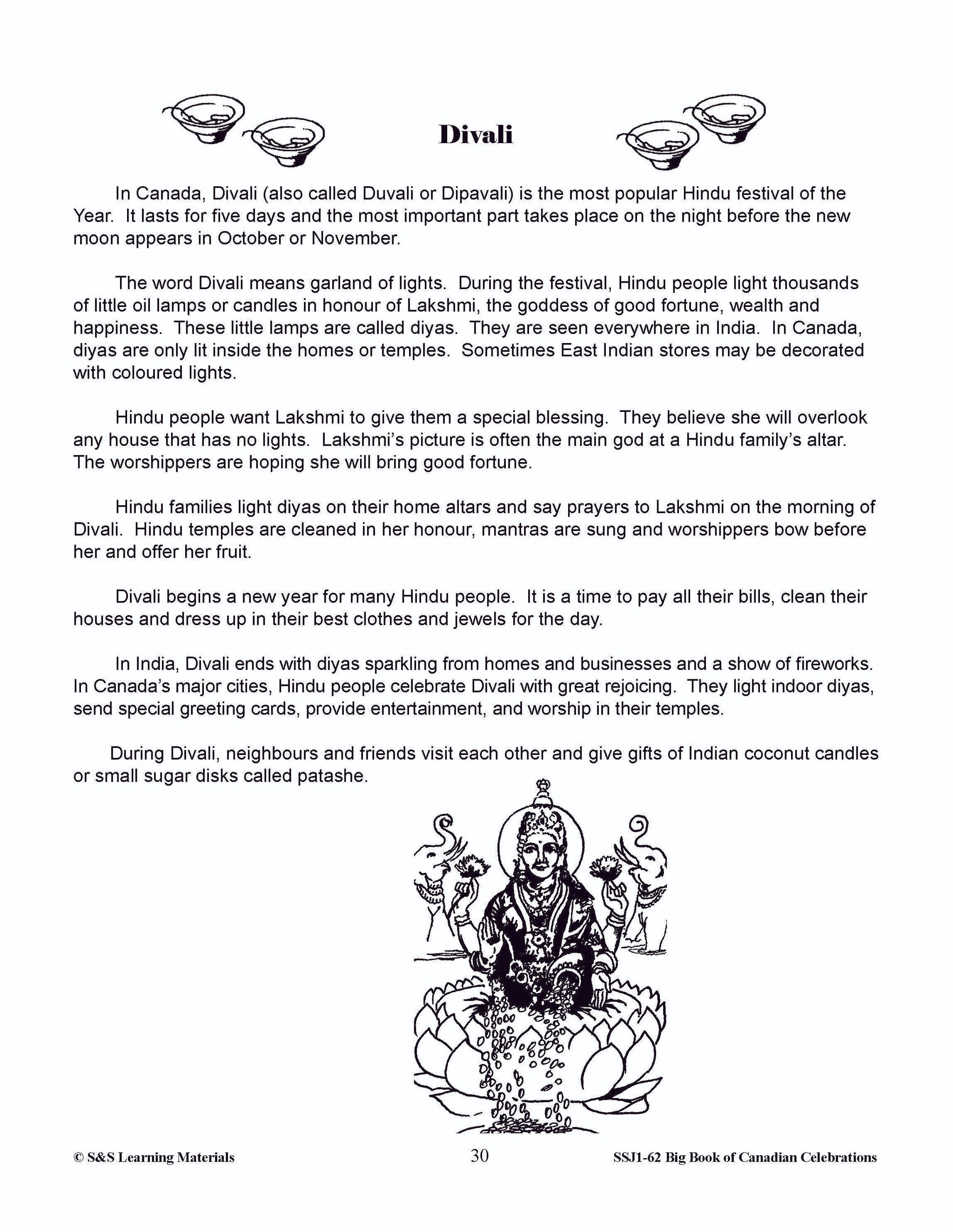 Hindu Festivals Gr. 4-6 Information and Worksheets