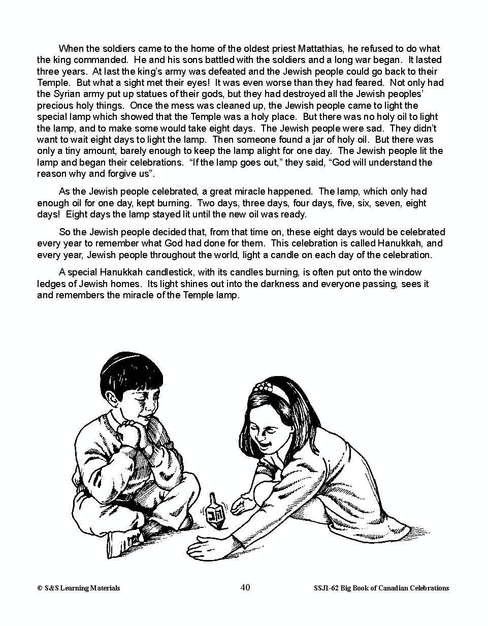 Hanukkah Grades 4-6 Teacher Information & Worksheets