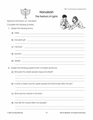 Hanukkah Grades 4-6 Teacher Information & Worksheets