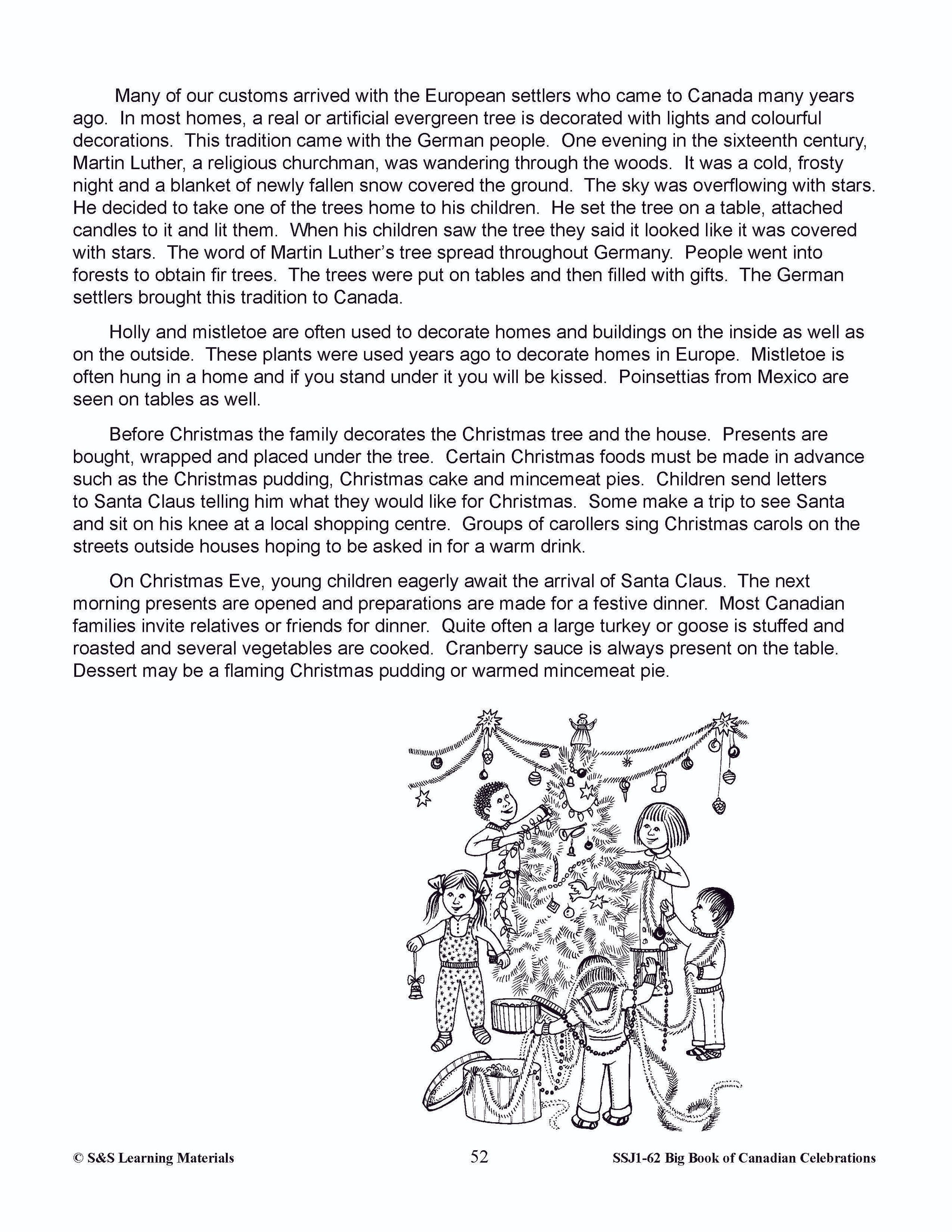 Canadian Christmas Eve and Christmas Day Gr. 4-6 Information and Worksheets