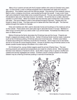 Canadian Christmas Eve and Christmas Day Gr. 4-6 Information and Worksheets