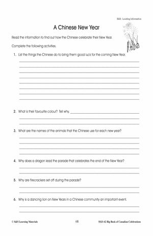 A Chinese New Year Gr. 4-6 Information & Worksheets