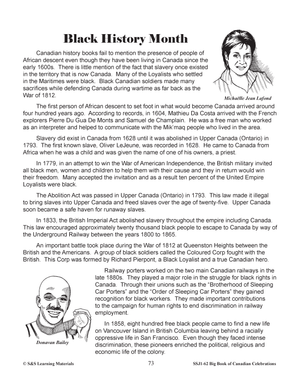 Black History Month Lesson Gr. 4-6