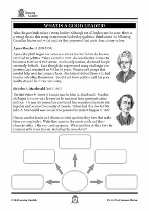 Choosing a Canadian Government Leader Lesson Grades 4-7