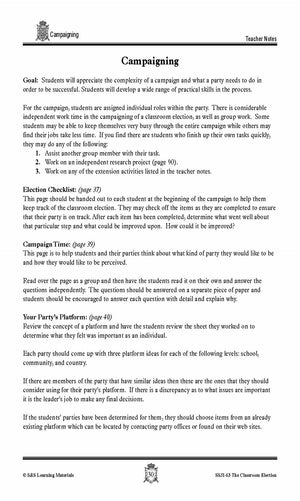 Campaigning for an Election Lesson Grades 4-7