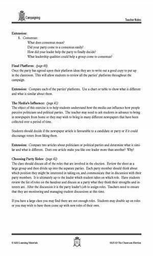 Campaigning for an Election Lesson Grades 4-7