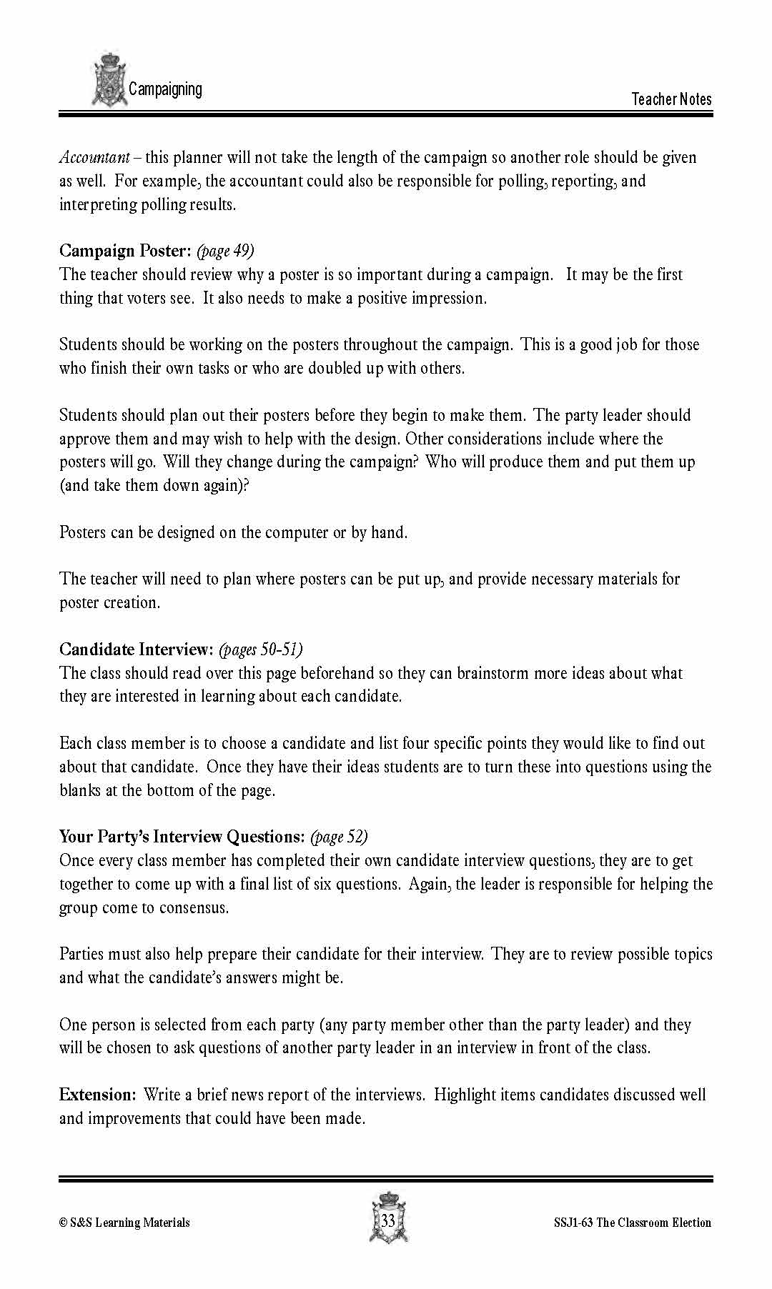 Campaigning for an Election Lesson Grades 4-7