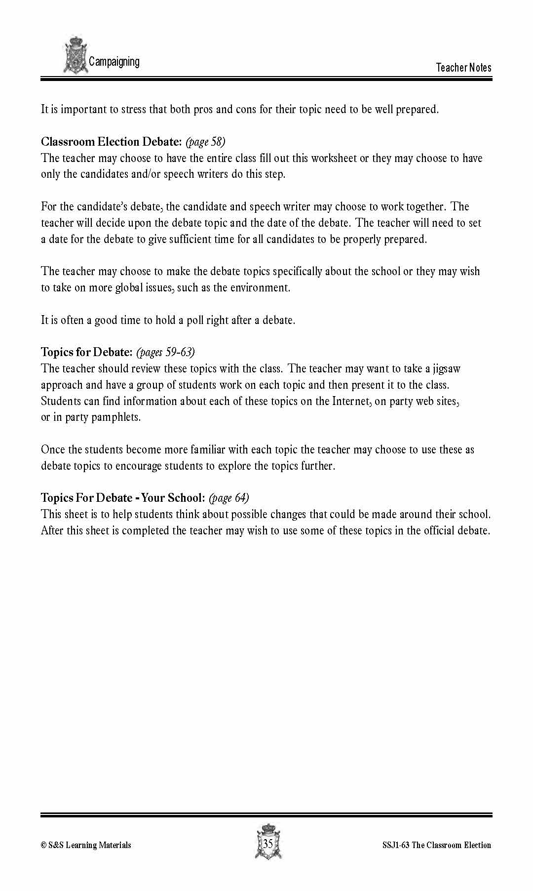 Campaigning for an Election Lesson Grades 4-7