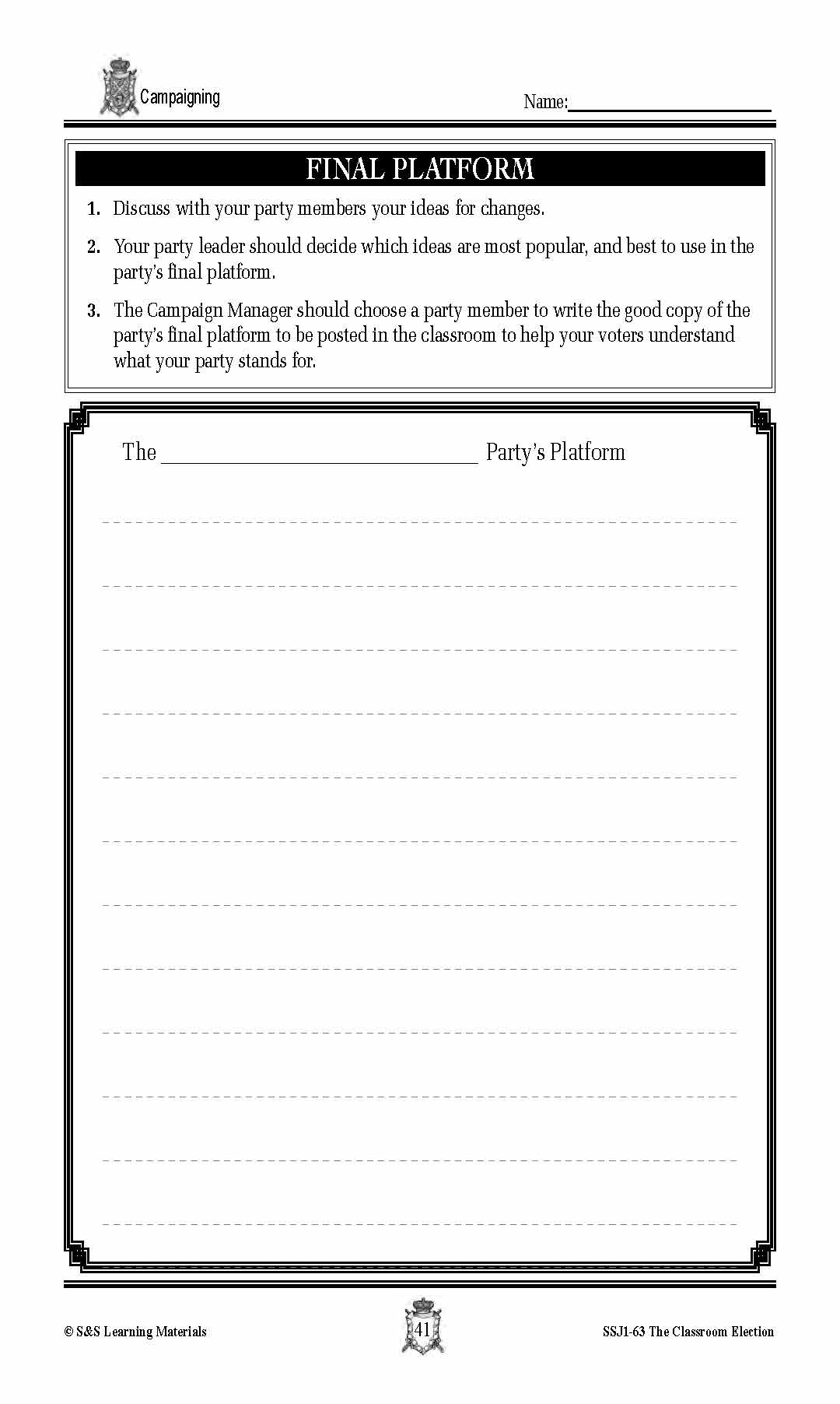 Campaigning for an Election Lesson Grades 4-7