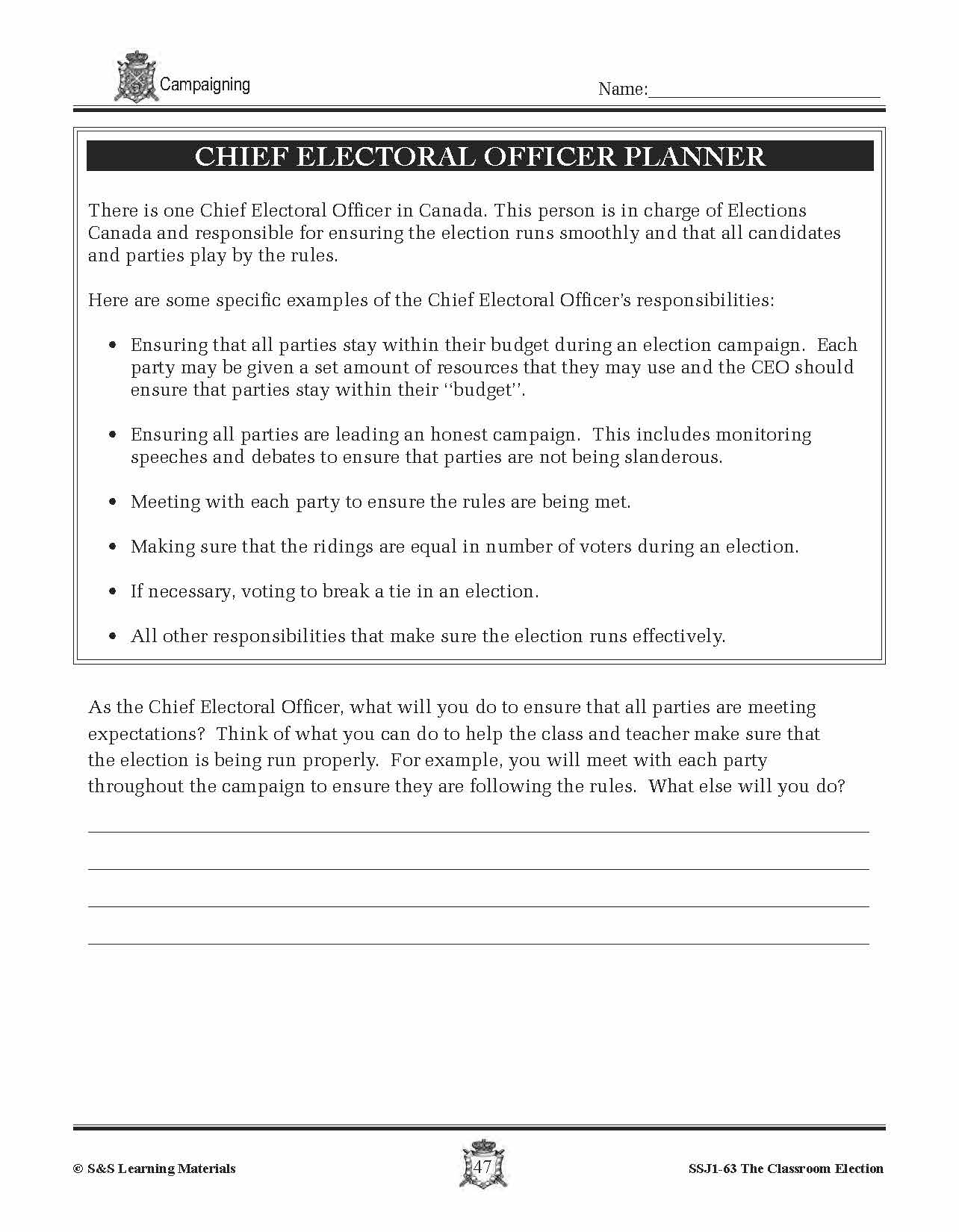 Campaigning for an Election Lesson Grades 4-7