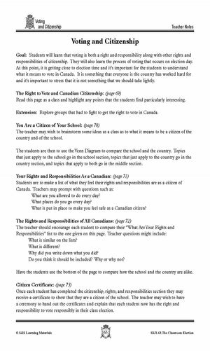 Canadian Voting & Citizenship Lesson Grades 4-7
