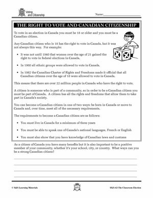 Canadian Voting & Citizenship Lesson Grades 4-7