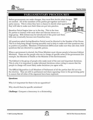 Mock Parliament Lesson Grades 4-7