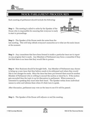 Mock Parliament Lesson Grades 4-7