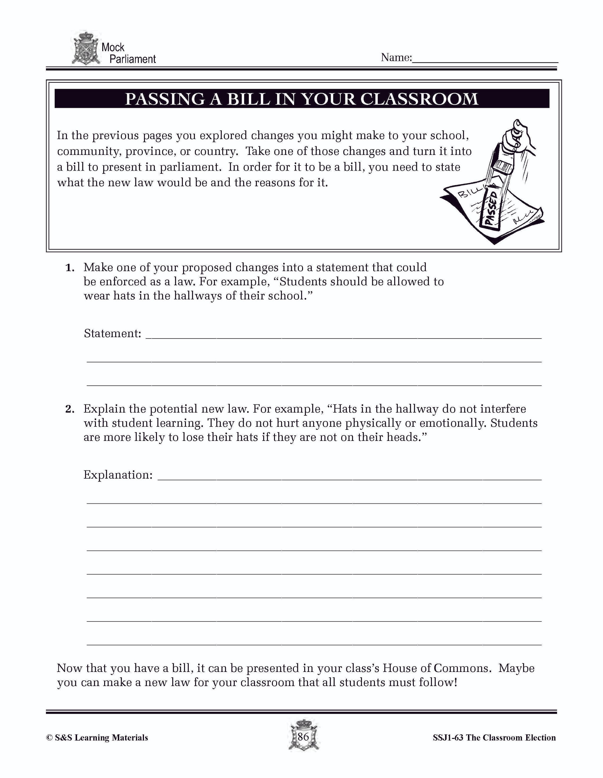Mock Parliament Lesson Grades 4-7