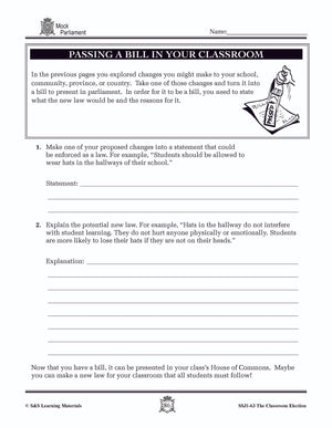 Mock Parliament Lesson Grades 4-7