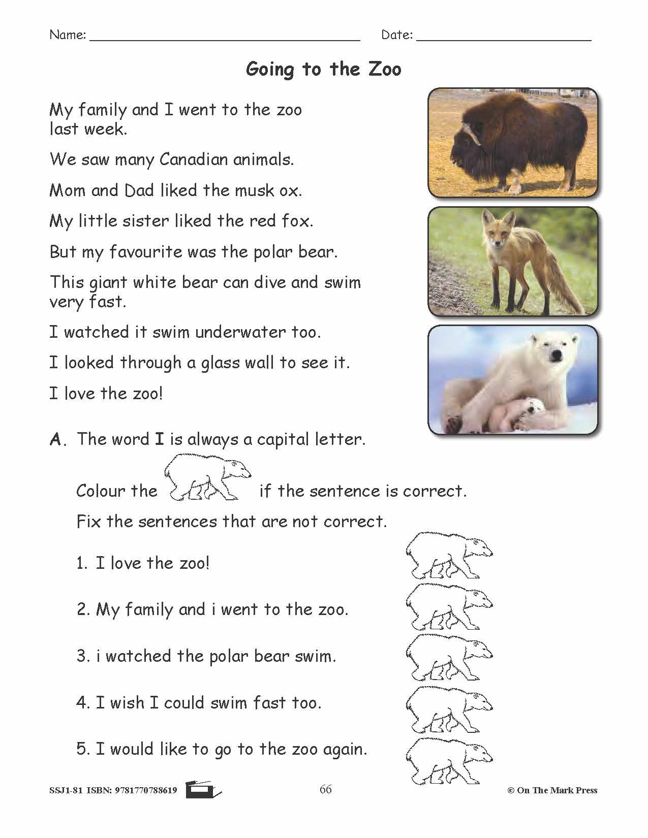 Going to the Zoo Grammar Lesson Gr. 1