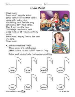 I Love Music! Grammar Lesson Gr. 1