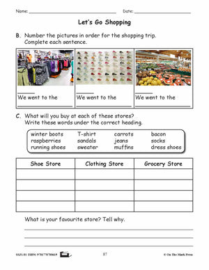 Let's Go Shopping Grammar Lesson Gr. 1 E-Lesson Plan