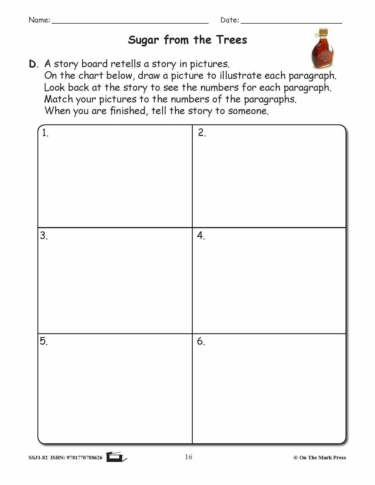 Sugar from the Trees - Maple Syrup Reading Worksheets Gr. 2 (following directions/sequential order)